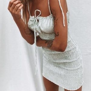 NEVER WORN American Threads Green Gingham dress